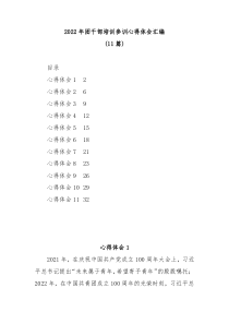 11篇2022年团干部培训参训心得体会汇编