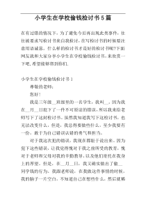 小学生在学校偷钱检讨书5篇