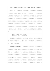 市人大常委会2022年度工作总结和2023年工作谋划