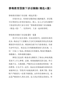 禁毒教育国旗下讲话稿稿（精选4篇）