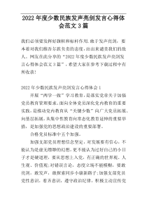 2022年度少数民族发声亮剑发言心得体会范文3篇