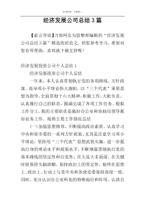 经济发展公司总结3篇