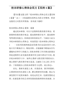 校本研修心得体会范文【范例4篇】
