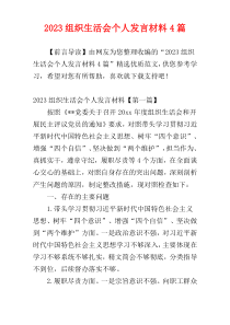 2023组织生活会个人发言材料4篇