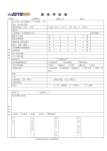 h面试评估表