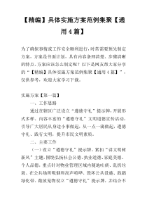 【精编】具体实施方案范例集聚【通用4篇】