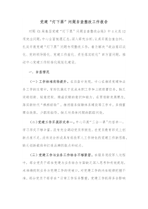 党建灯下黑问题自查整改工作报告