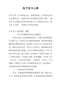 电子实习心得