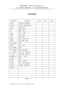 行政管理表格安全检查表
