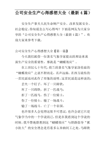 公司安全生产心得感想大全（最新4篇）