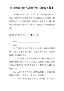 公司和公司合作项目合同【精选4篇】