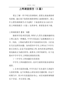上网调查报告（5篇）