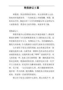 寒假游记5篇