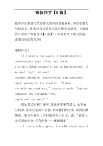 寒假作文【5篇】