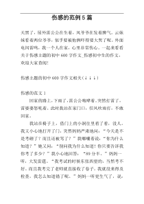 伤感的范例5篇