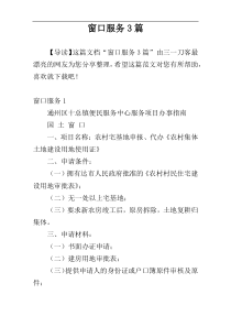窗口服务3篇