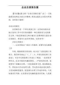 企业自查报告篇