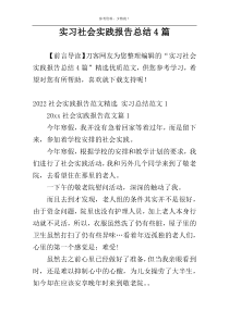 实习社会实践报告总结4篇