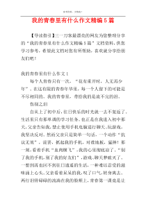 我的青春里有什么作文精编5篇