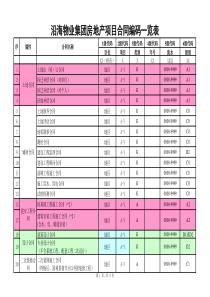 沿海物业集团房地产项目合同编码一览表