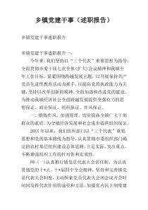 乡镇党建干事（述职报告）