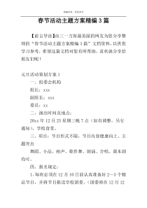 春节活动主题方案精编3篇