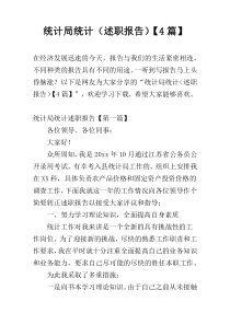统计局统计（述职报告）【4篇】