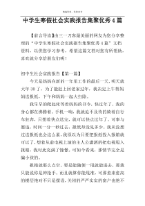 中学生寒假社会实践报告集聚优秀4篇