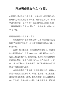 环境调查报告作文（4篇）