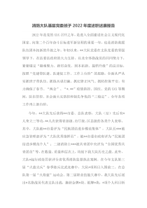 消防大队基层党委班子2022年度述职述廉报告