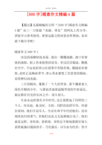 [600字]暖意作文精编4篇