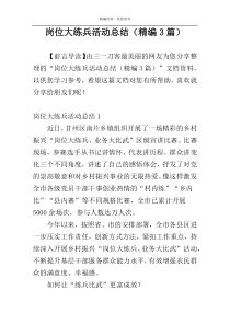 岗位大练兵活动总结（精编3篇）