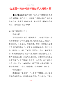 幼儿园中班案例分析总结样文精编4篇