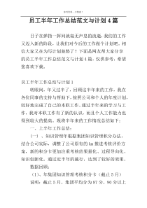 员工半年工作总结范文与计划4篇