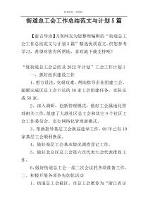 街道总工会工作总结范文与计划5篇