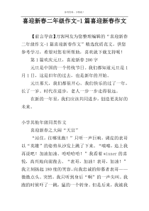 喜迎新春二年级作文-1篇喜迎新春作文