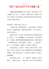 我们一起走过的日子作文精编5篇