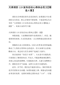 天津消防119宣传活动心得体会范文【精选4篇】