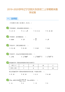 2019年沈阳市大东区八年级上学期期末数学试卷