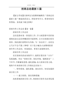 招商总结最新5篇