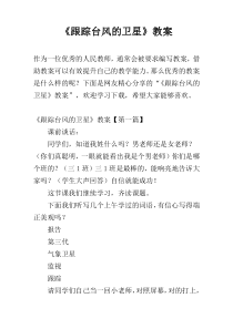 《跟踪台风的卫星》教案