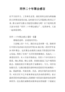 同学二十年聚会感言