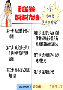 人力资源部招聘目标选材六步曲--苦旅无尘