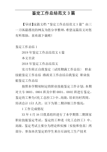 鉴定工作总结范文3篇