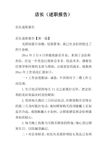 店长（述职报告）