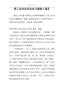钳工实训实训总结【最新5篇】