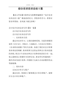 综合实训实训总结5篇