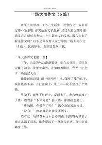 一场大雨作文（5篇）