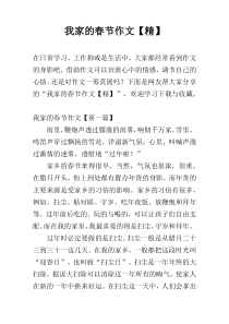 我家的春节作文【精】