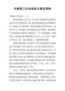 外联部工作总结范文报告范例
